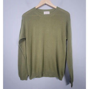 Alexandra Golovanoff L 100% Cashmere Crewneck Sweater Pullover Mauritius Green